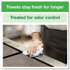 Tork 11.75 in. x 14.75 in. 1-Ply Small Pack Foodservice Cloth - Unscented/White/Red Stripe (4/Carton)