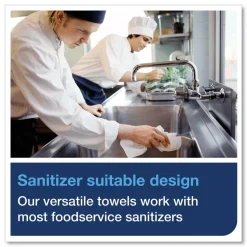 Tork 11.75 in. x 14.75 in. 1-Ply Small Pack Foodservice Cloth - Unscented/White/Red Stripe (4/Carton)