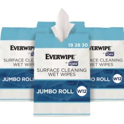 Tork 6 in. x 6 in. 1-Ply Surface Cleaning Wet Wipe - Lemon, White (4 Rolls/Carton)