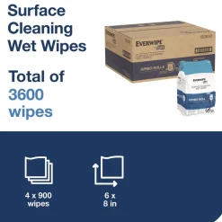 Tork 6 in. x 6 in. 1-Ply Surface Cleaning Wet Wipe - Lemon, White (4 Rolls/Carton)