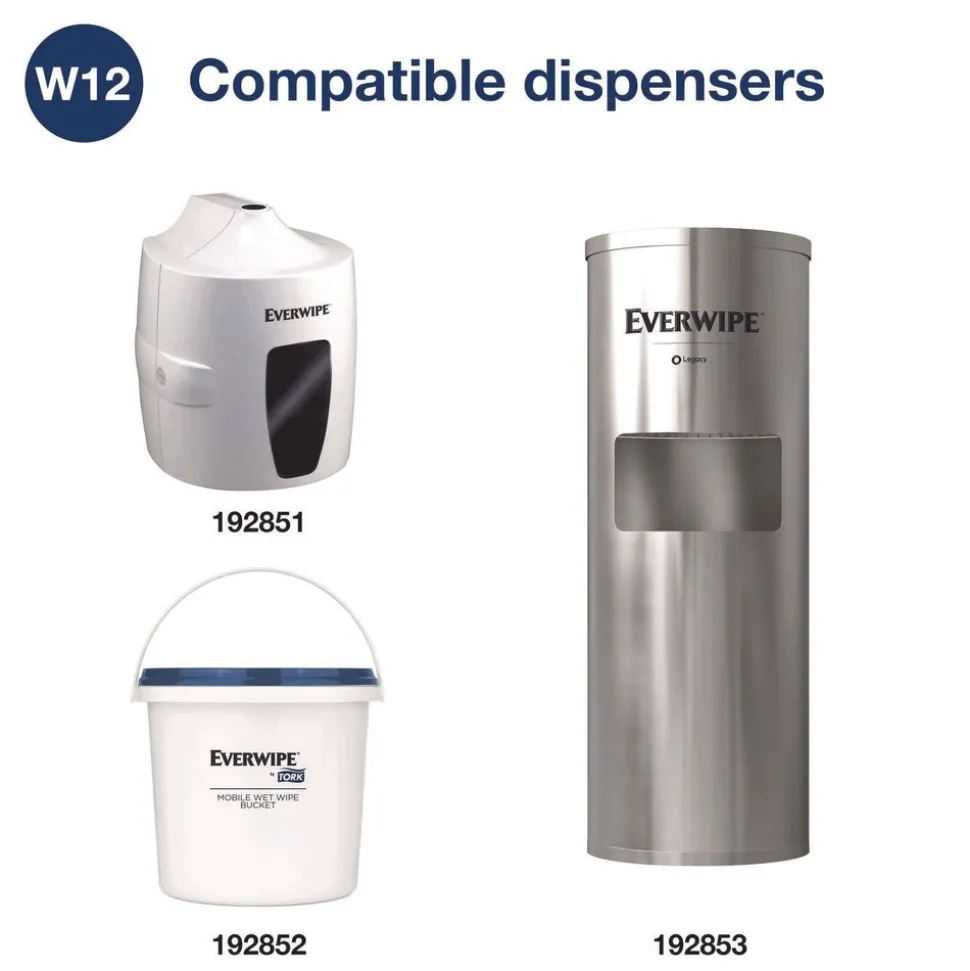 Tork 6 in. x 6 in. 1-Ply Surface Cleaning Wet Wipe - Lemon, White (4 Rolls/Carton)