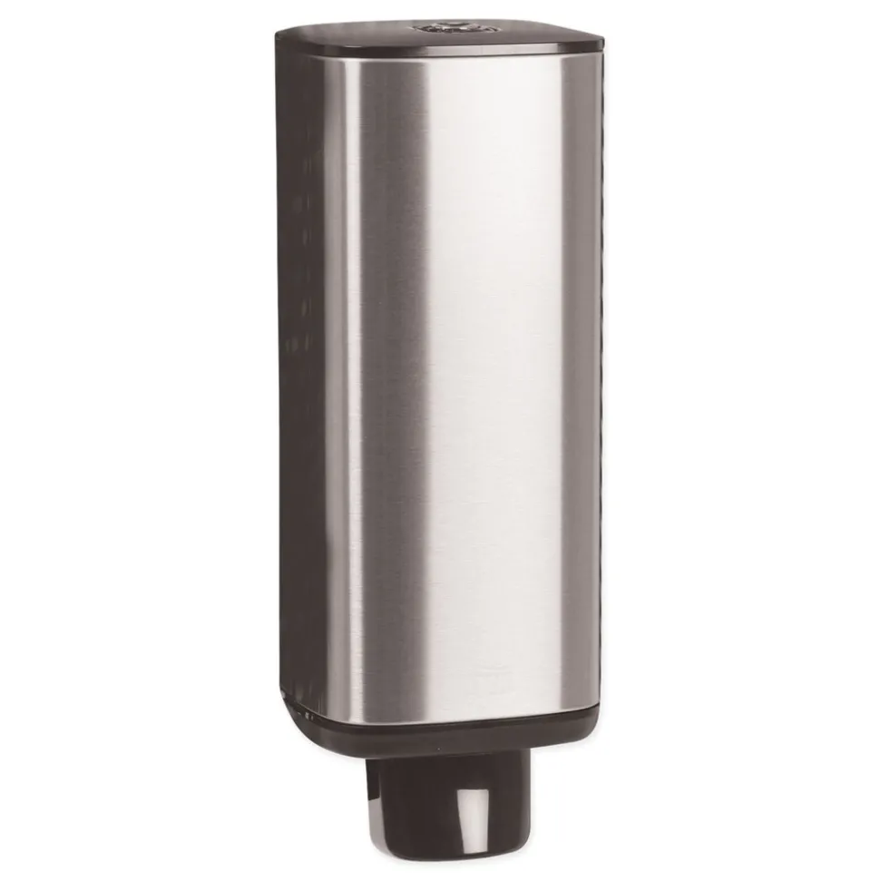 Tork 4.25 in. x 4.25 in. x 11.38 in. 1 Liter Bottle 33 oz. Bottle Foam Skincare Manual Dispenser - Stainless Steel