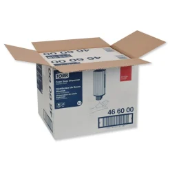 Tork 4.25 in. x 4.25 in. x 11.38 in. 1 Liter Bottle 33 oz. Bottle Foam Skincare Manual Dispenser - Stainless Steel