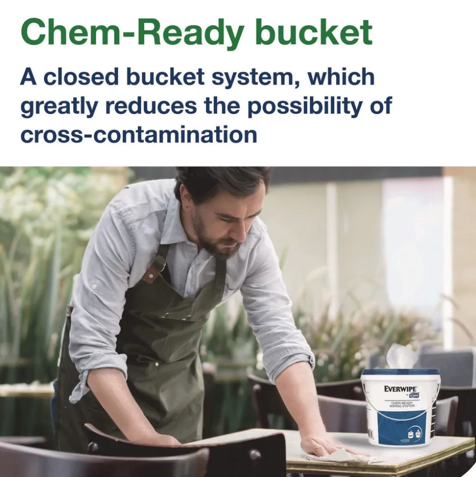 Tork 8.5 in. x 7 in. x 7 in. Chem-Ready Buckets - White (5/Carton)