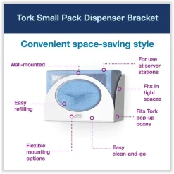 Tork 8.42 in. x 4.22 in. x 5.74 in. Small Bracket Wiper Dispenser - White