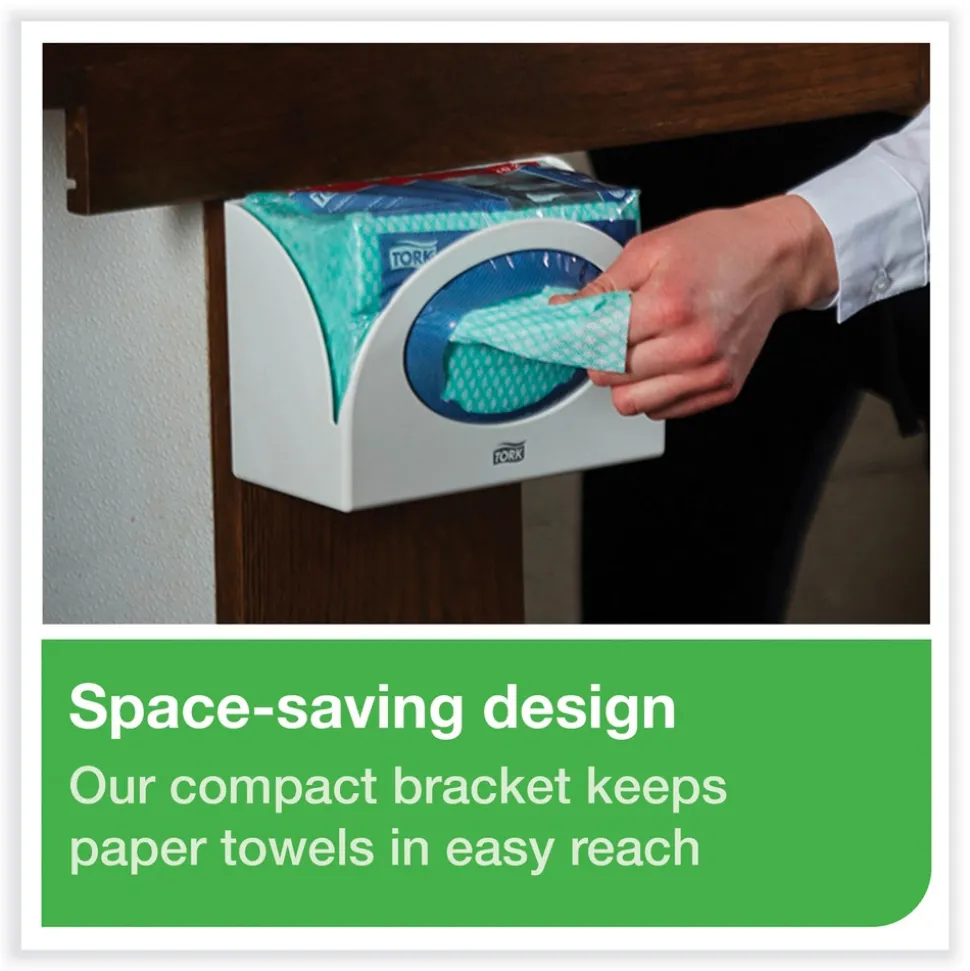 Tork 8.42 in. x 4.22 in. x 5.74 in. Small Bracket Wiper Dispenser - White