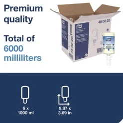 Tork 400020 1L Perfume Free Odor-Control Hand Soap Liquid S4 (6/Carton)