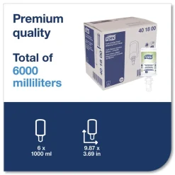 Tork 401800 1L Refill Unscented Clarity Hand Soap - Clear (6/Carton)