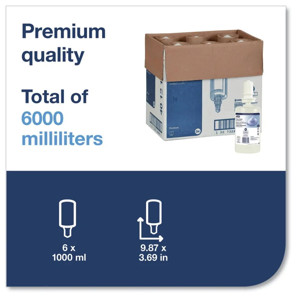 Tork 401815 1L Unscented Premium Antibacterial Foam Soap (6/Carton)