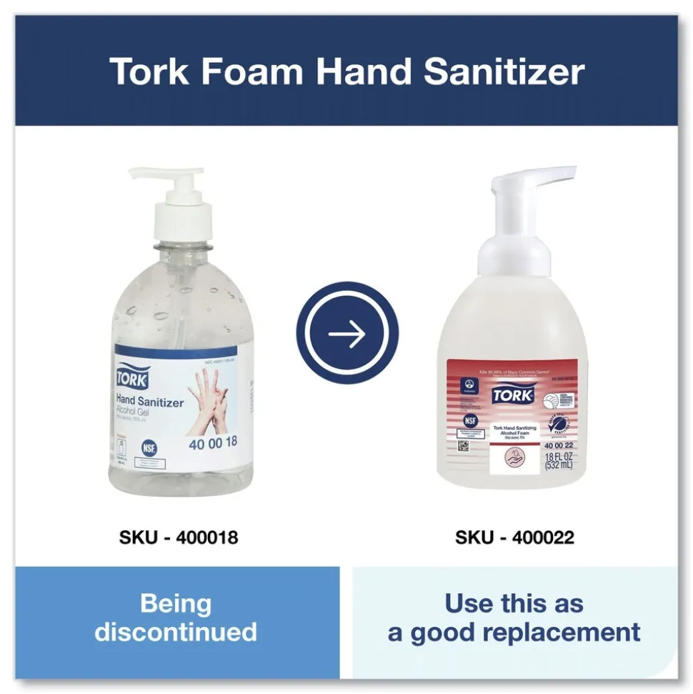 Tork 18 oz. Pump Bottle Unscented Alcohol Foam Hand Sanitizer (6/Carton)
