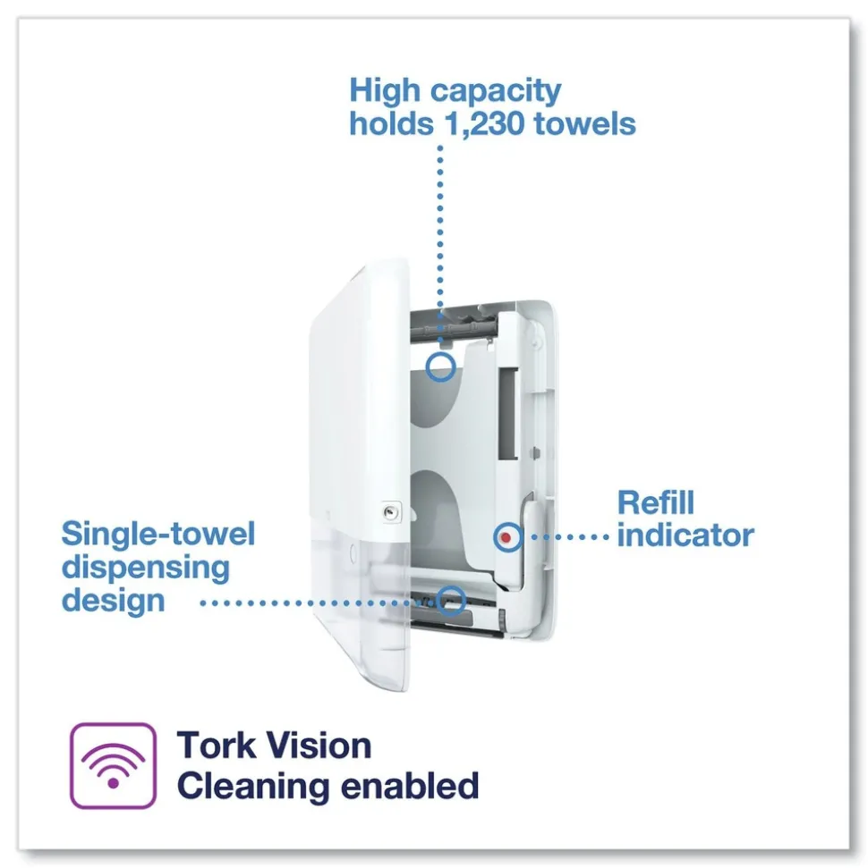 Tork 552530 PeakServe Continuous 14.44 x 3.97 x 19.3 Hand Towel Dispenser - White