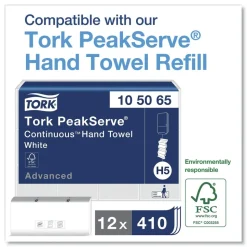 Tork 552538 PeakServe Continuous 14.44 x 3.97 x 19.3 Hand Towel Dispenser - Black