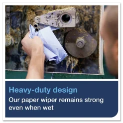 Tork 450304 1-Ply 11.1 in. x 800 ft. Heavy-Duty Paper Wiper - Blue