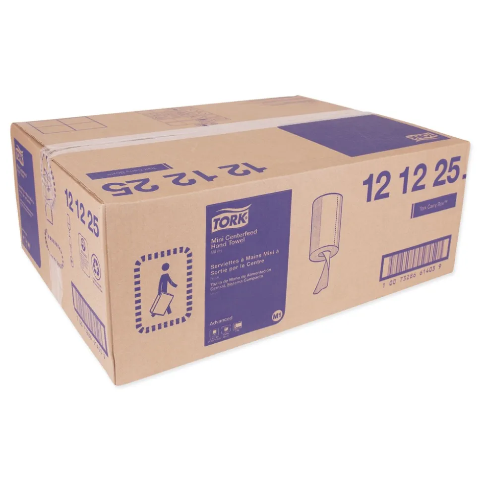 Tork 121225 2-Ply 8.3 in. x 11.8 in. Advanced Soft Mini Centerfeed Hand Towel (12/Carton)