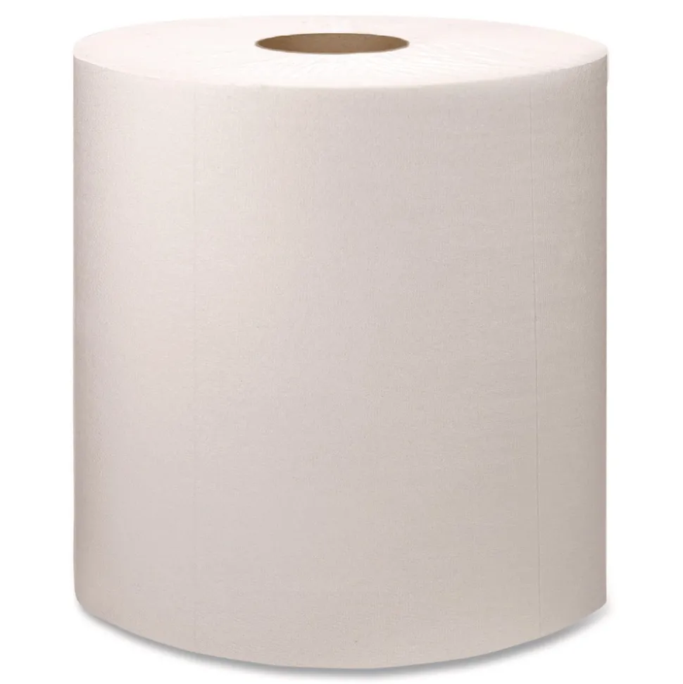Tork 500105 1-Ply 9 in. x 12.4 in. Light Duty Cleaning Cloth Giant Roll - White (1/Carton)