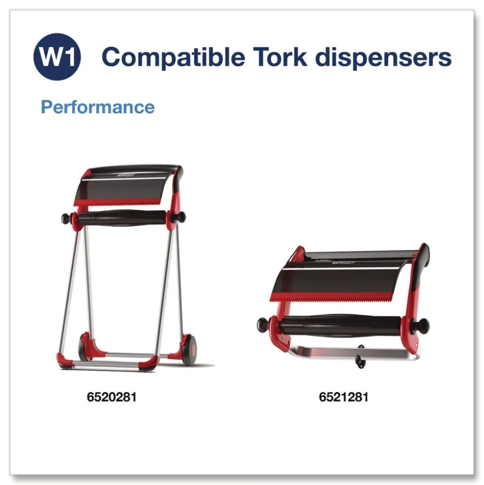 Tork 500105 1-Ply 9 in. x 12.4 in. Light Duty Cleaning Cloth Giant Roll - White (1/Carton)