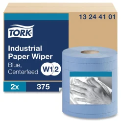 Tork 13244101 4-Ply 11 in. x 15.75 in. Unscented Industrial Paper Wiper - Blue (2/Carton)