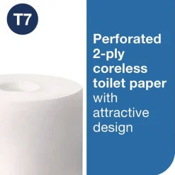Tork 472881 2-Ply Advanced Coreless High Capacity Bath Tissue - White (12 Rolls/Carton)