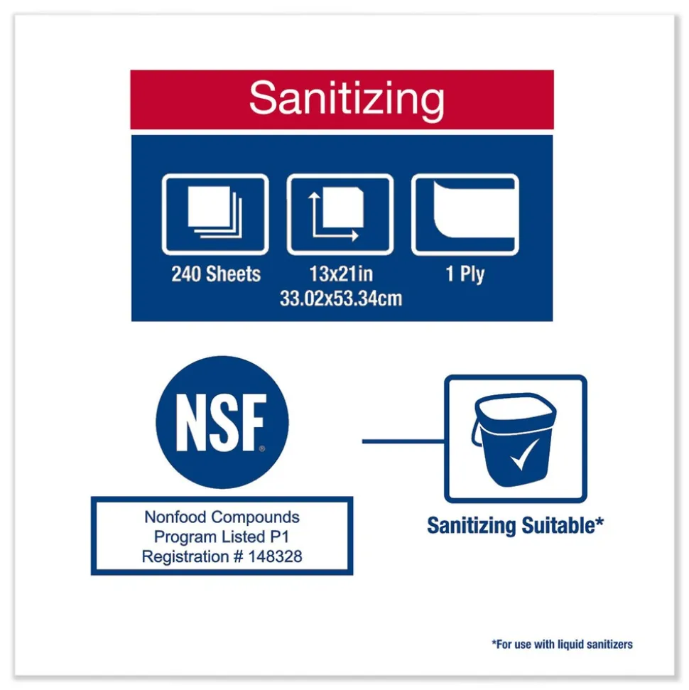 Tork 13 x 21 Foodservice Cloth - Blue (240/Carton)