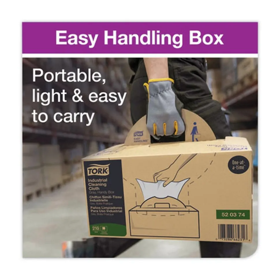 Tork 16.34 x 14 1-Ply Industrial Cleaning Cloths - Gray (210/Carton)