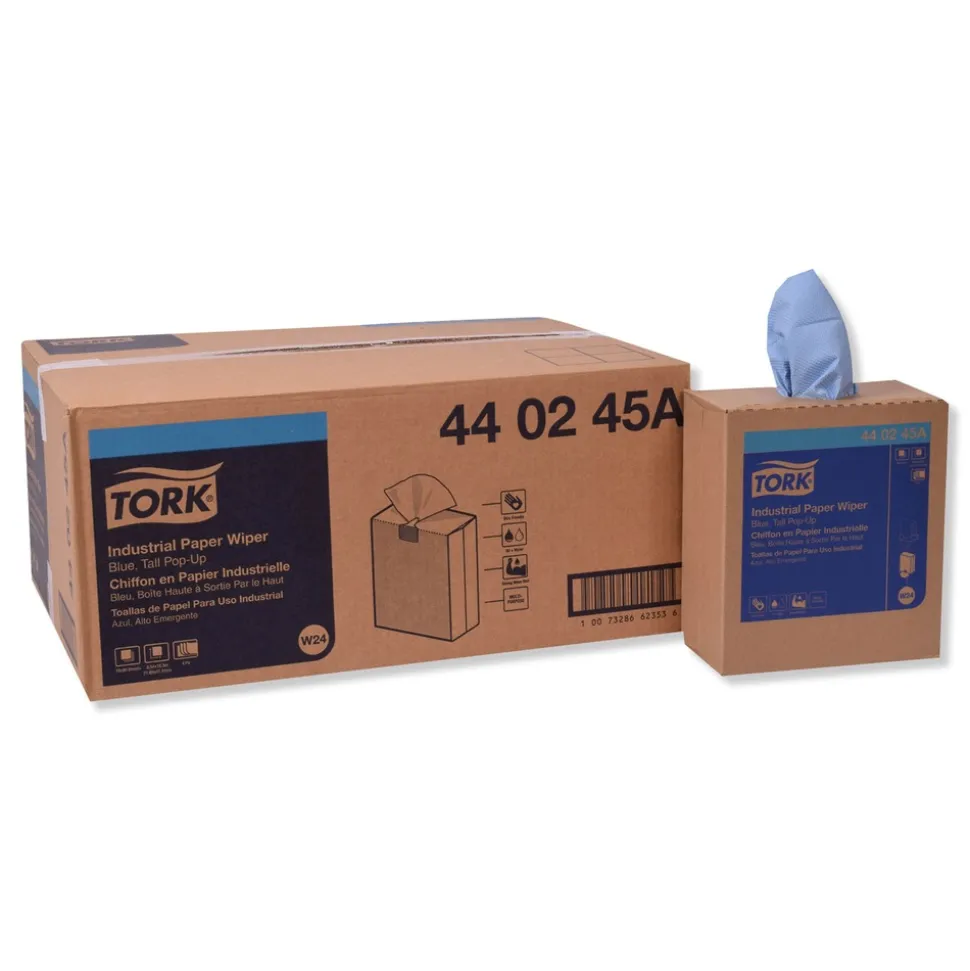 Tork 440245A 4-Ply 8.54 in. x 16.5 in. Unscented Industrial Paper Wiper - Blue (900/Carton)