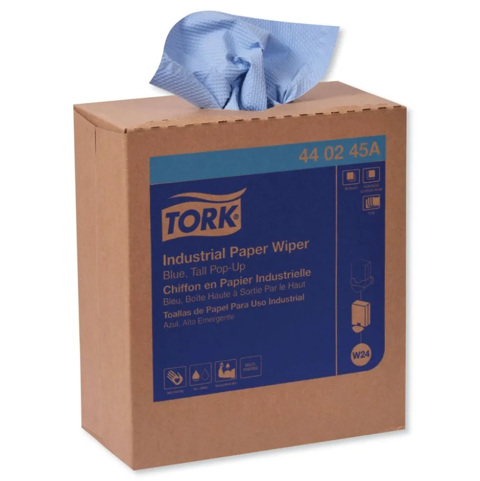 Tork 440245A 4-Ply 8.54 in. x 16.5 in. Unscented Industrial Paper Wiper - Blue (900/Carton)