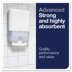 Tork Advanced 9 x 9.5 1-Ply Multifold Hand Towel - White (16/Carton)