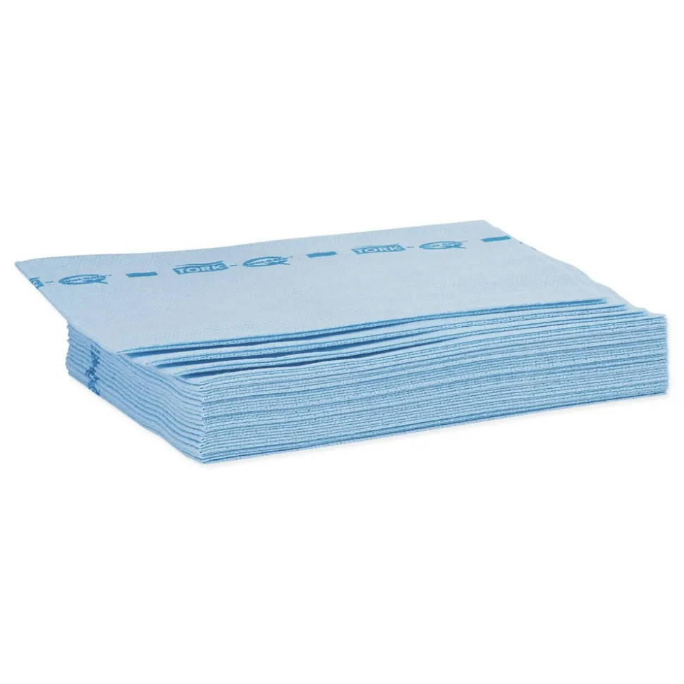 Tork 150/Carton 13 in. x 21 in. Quat Friendly 1/4 Fold Foodservice Cleaning Towel - Blue
