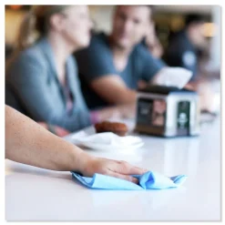 Tork 150/Carton 13 in. x 21 in. Quat Friendly 1/4 Fold Foodservice Cleaning Towel - Blue