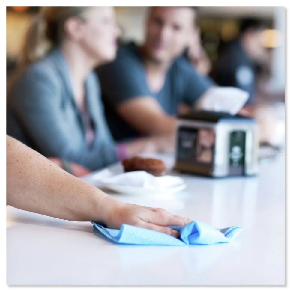 Tork 150/Carton 13 in. x 21 in. Quat Friendly 1/4 Fold Foodservice Cleaning Towel - Blue