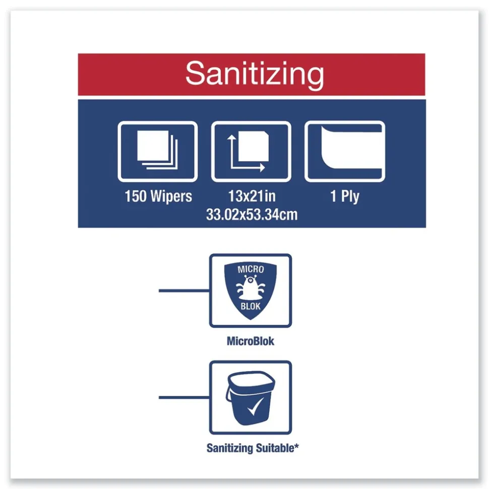 Tork 150/Carton 13 in. x 21 in. Quat Friendly 1/4 Fold Foodservice Cleaning Towel - Blue