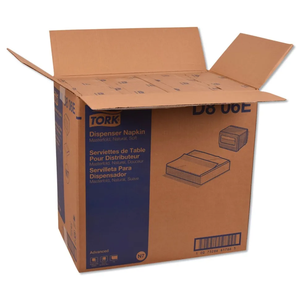 Tork D806E Advanced 1-Ply 12 in. x 17 in. Masterfold Dispenser Napkins - Natural (12/Carton)