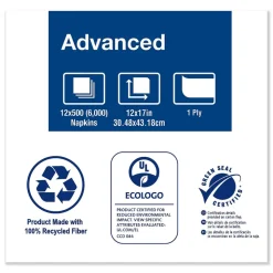 Tork D806E Advanced 1-Ply 12 in. x 17 in. Masterfold Dispenser Napkins - Natural (12/Carton)