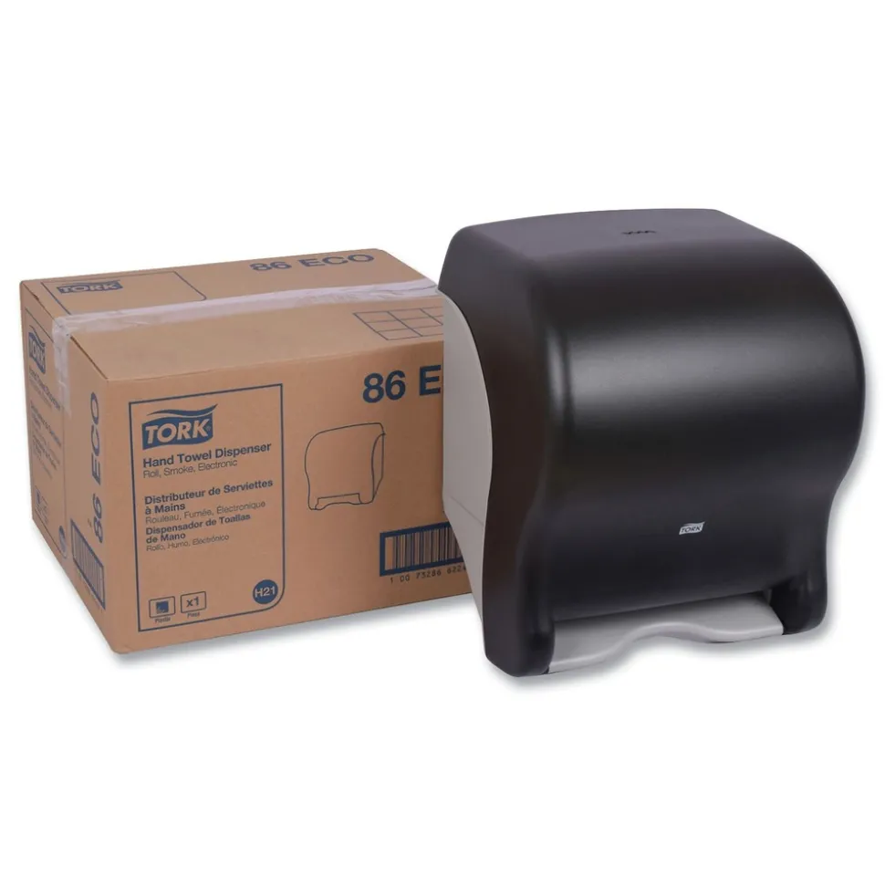 Tork 86ECO 11.78 in. x 9.12 in. x 14.39 in. Electronic Translucent Smoke Hand Towel Dispenser