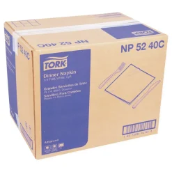 Tork NP5240C 2-Ply 15 in. x 16.25 in. Advanced Dinner Napkins - White (8/Carton)