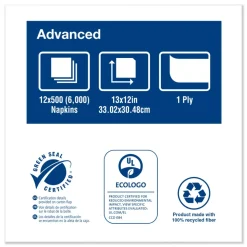 Tork 1-Ply 13 in. x 12 in. Advanced Soft Minifold Dispenser Napkins - Natural (6000/Carton)