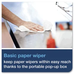 Tork 1-Ply 9 in. x 10.5 in. Basic Paper Wiper - White (24/Carton)