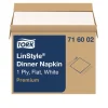 Tork 1-Ply 15 in. x 16 in. LinStyle Dinner Napkin - White (1000/Carton)