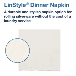 Tork 1-Ply 15 in. x 16 in. LinStyle Dinner Napkin - White (1000/Carton)