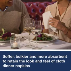 Tork 1-Ply 15 in. x 16 in. LinStyle Dinner Napkin - White (1000/Carton)