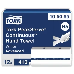 Tork 1-Ply 7.91 in. x 8.85 in. PeakServe Continuous Hand Towel - White (12/Carton)