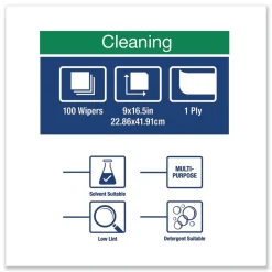 Tork 1-Ply 9 in. x 16.5 in. Unscented Low-Lint Cleaning Cloth - Turquoise (800/Carton)