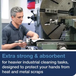 Tork 1-Ply 13.97 x 4.25 in. Industrial Heavy-Duty Cleaning Cloth - Unscented, White (4/Carton)