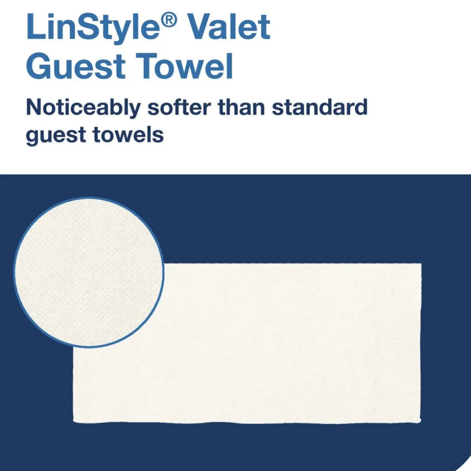 Tork 1-Ply 11.5 x 17 LinStyle Valet Guest Towel - White (5/Carton)