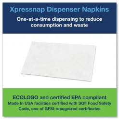 Tork 1-Ply Bag-Pack 13 in. x 8.5 in. Xpressnap Interfold Dispenser Napkins - White (6000/Carton)
