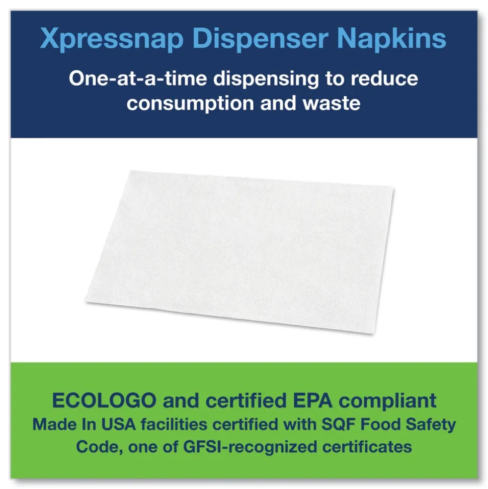 Tork 1-Ply Bag-Pack 13 in. x 8.5 in. Xpressnap Interfold Dispenser Napkins - White (6000/Carton)