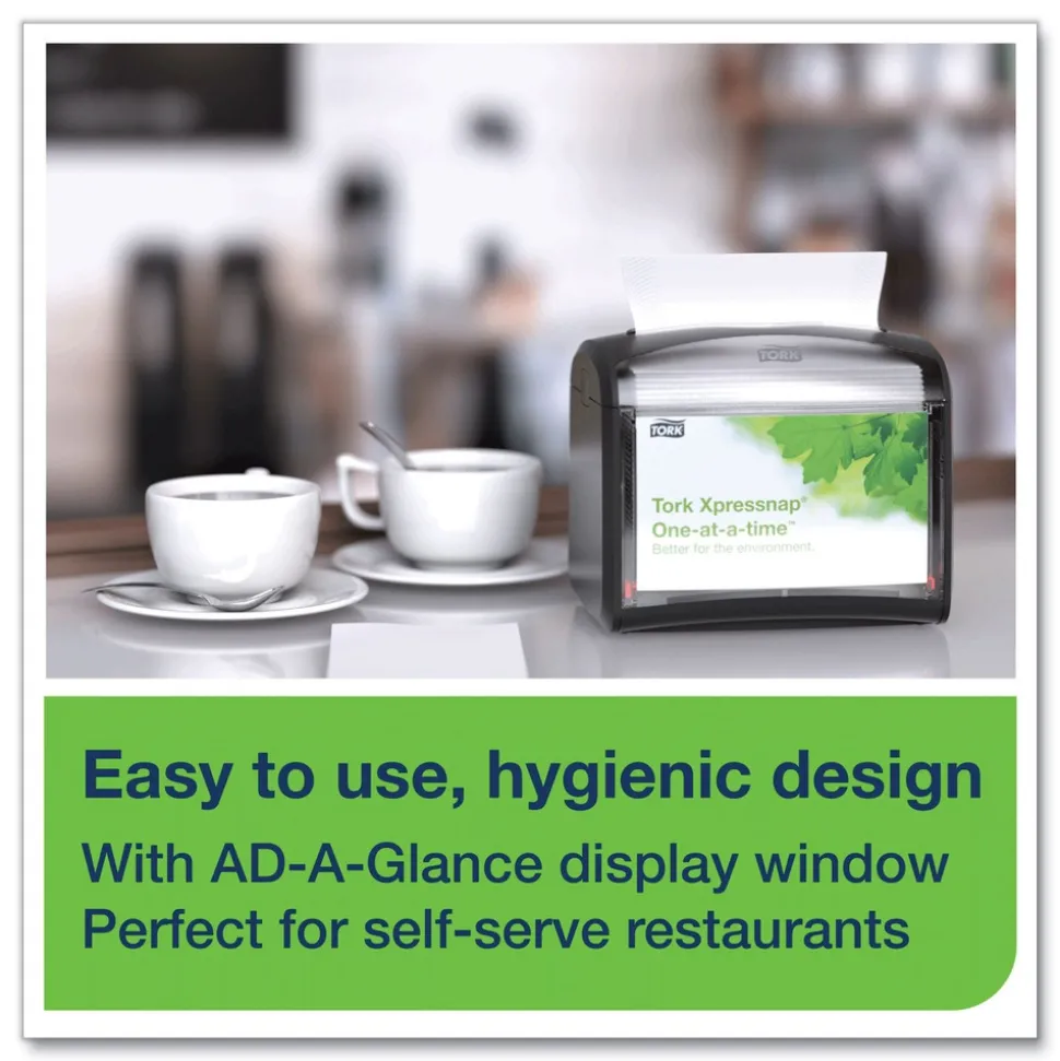 Tork 1-Ply Bag-Pack 13 in. x 8.5 in. Xpressnap Interfold Dispenser Napkins - White (6000/Carton)