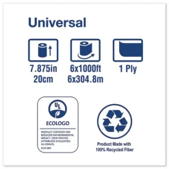 Tork RB10002 Hardwound 7.88 in. x 1000 ft. Roll Towels - White (6 Rolls/Carton)