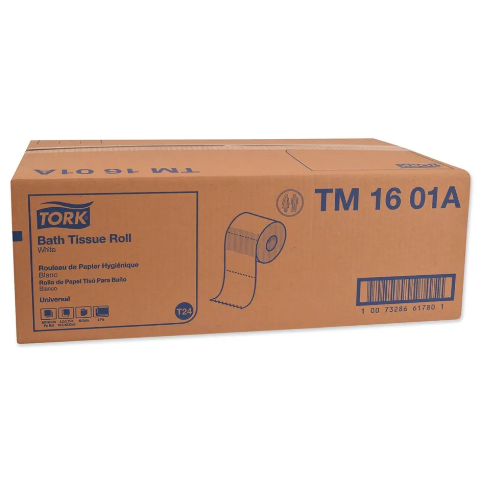 Tork TM1601A 2-Ply Universal Septic-Safe Bath Tissue - White (500 Sheets/Roll, 48 Rolls/Carton)