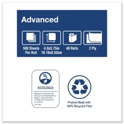 Tork TM6130S Advanced 2-Ply Septic Safe Bath Tissue - White (48/Carton)